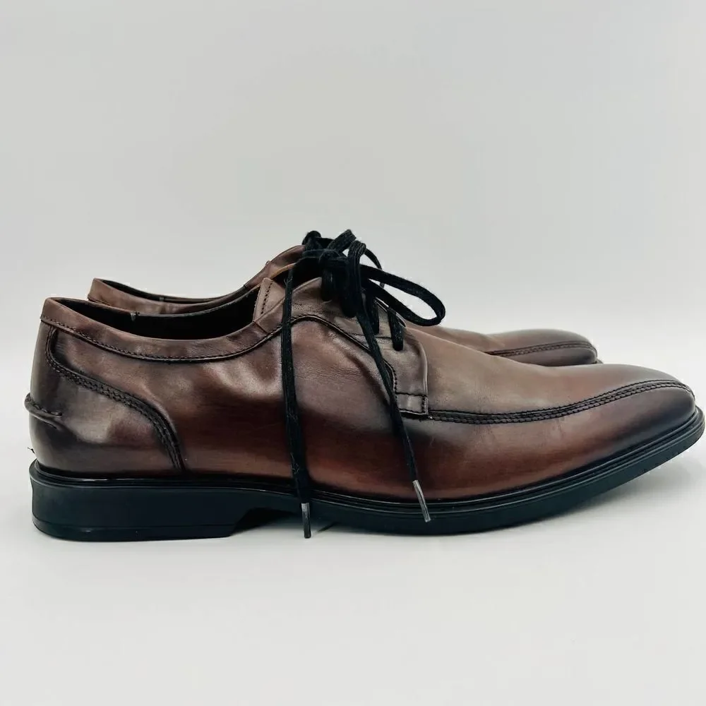 Kenneth Cole Reaction Get Busy Brown Leather Oxfords Size 11